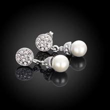 18K White Gold Plated Pearl Drop Earrings