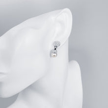 18K White Gold Plated Pearl Drop Earrings