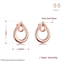 18K Rose Gold Plated Double Hoop Studded Earrings