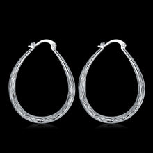 18K White Gold Plated Modern & Abstract Hoop Earring