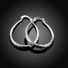 18K White Gold Plated Modern & Abstract Hoop Earring