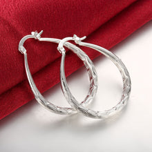 18K White Gold Plated Modern & Abstract Hoop Earring