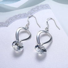 18K White Gold Plated Crystal Loop Earring