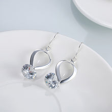 18K White Gold Plated Crystal Loop Earring