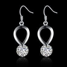 18K White Gold Plated Crystal Loop Earring