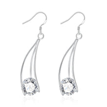 18K White Gold Plated Drop Crystal Earring