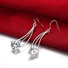 18K White Gold Plated Drop Crystal Earring