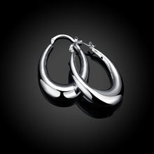 18K White Gold Plated Modern Twist Hoops