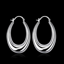 18K White Gold Plated Modern Twist Hoops