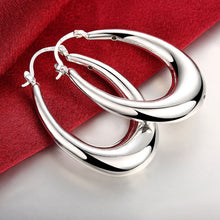 18K White Gold Plated Modern Twist Hoops