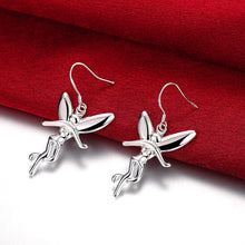 18K White Gold Plated Drop Angels Earring