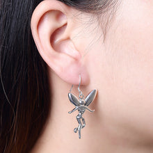 18K White Gold Plated Drop Angels Earring