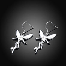 18K White Gold Plated Drop Angels Earring