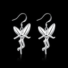 18K White Gold Plated Drop Angels Earring