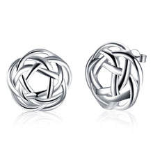 18K White Gold Plated Abstract Circular Stud Earring