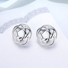 18K White Gold Plated Abstract Circular Stud Earring