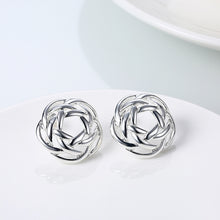 18K White Gold Plated Abstract Circular Stud Earring