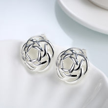 18K White Gold Plated Abstract Circular Stud Earring