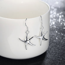 18K White Gold Plated Five-Point Starfish Earring