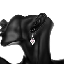 18K White Gold Plated Purple Citrine Triangular Drop Earring