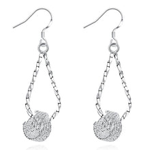 18K White Gold Plated Love Knot Drop Earring