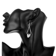 18K White Gold Plated Love Knot Drop Earring