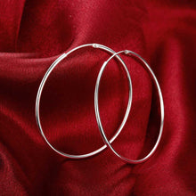 18K White Gold Plated Thin Cut Hoops