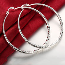 18K White Gold Plated Classic New York Hoop Earring