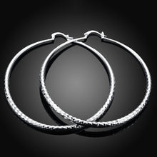 18K White Gold Plated Classic New York Hoop Earring