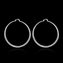 18K White Gold Plated Classic New York Hoop Earring