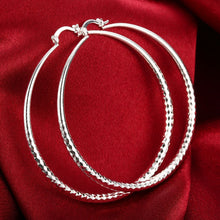 18K White Gold Plated Classic New York Hoop Earring