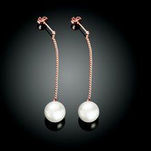 Gold Pated Double Pearl Drop Earrings