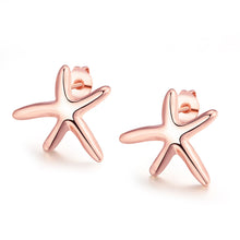 18K Rose Gold Plated Starfish Studded Earring