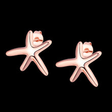 18K Rose Gold Plated Starfish Studded Earring