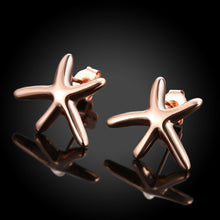 18K Rose Gold Plated Starfish Studded Earring