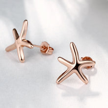 18K Rose Gold Plated Starfish Studded Earring