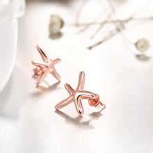 18K Rose Gold Plated Starfish Studded Earring