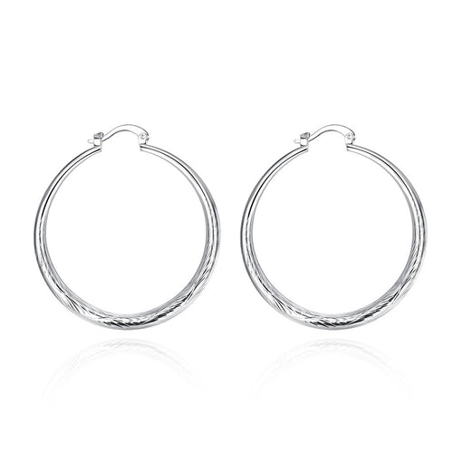 18K White Gold Plated Downtown Abbey Inspired Hoops