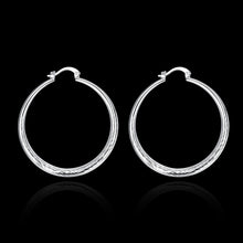 18K White Gold Plated Downtown Abbey Inspired Hoops