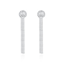 18K White Gold Plated Linear Chandelier Drop Earring