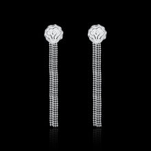 18K White Gold Plated Linear Chandelier Drop Earring