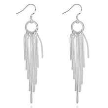 18K White Gold Plated Drop Lining Earring