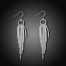 18K White Gold Plated Drop Lining Earring