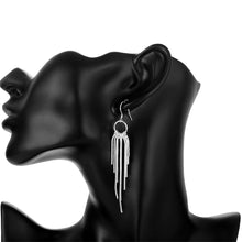 18K White Gold Plated Drop Lining Earring