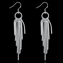 18K White Gold Plated Drop Lining Earring