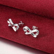 18K White Gold Plated Infinite Shaped Earring