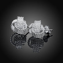 18K White Gold Plated Love Knot Earring
