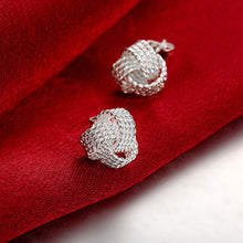 18K White Gold Plated Love Knot Earring