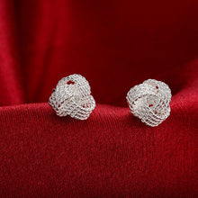 18K White Gold Plated Love Knot Earring