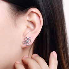 18K White Gold Plated Hollow Laser Cut Stud Earring